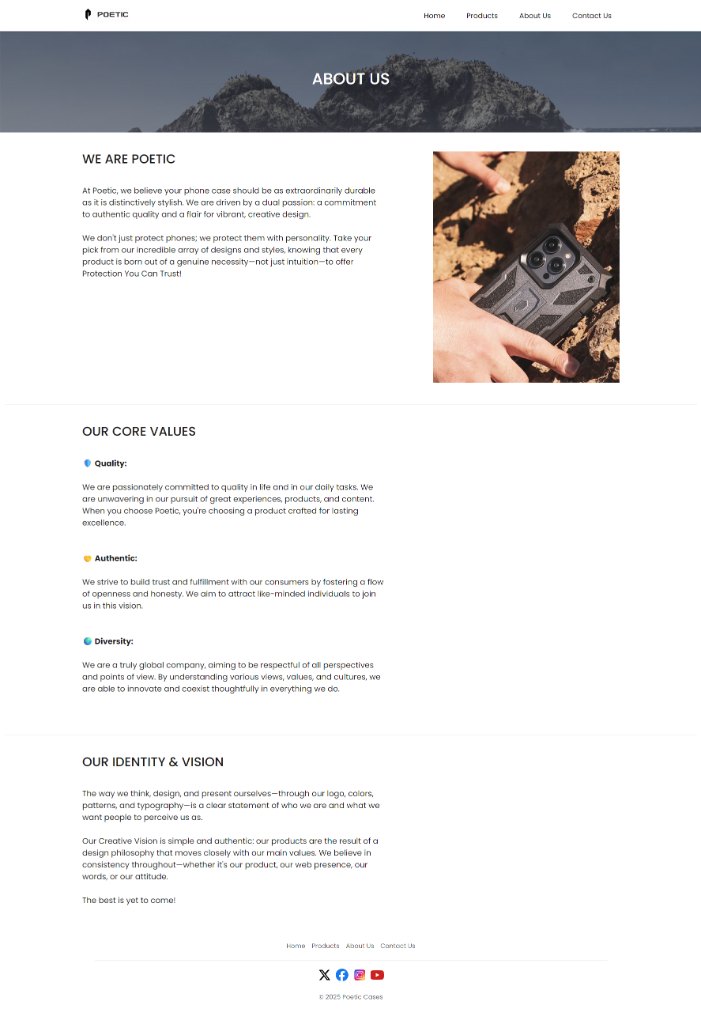 POETIC Redesign About Us Page Preview
