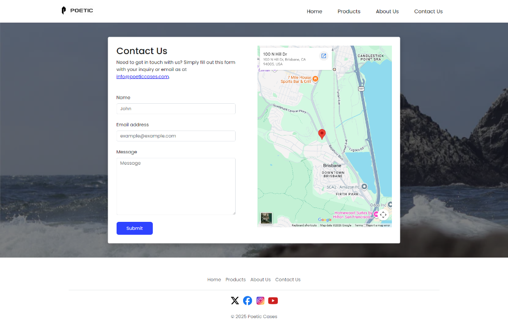 POETIC Redesign Contact Us Page Preview