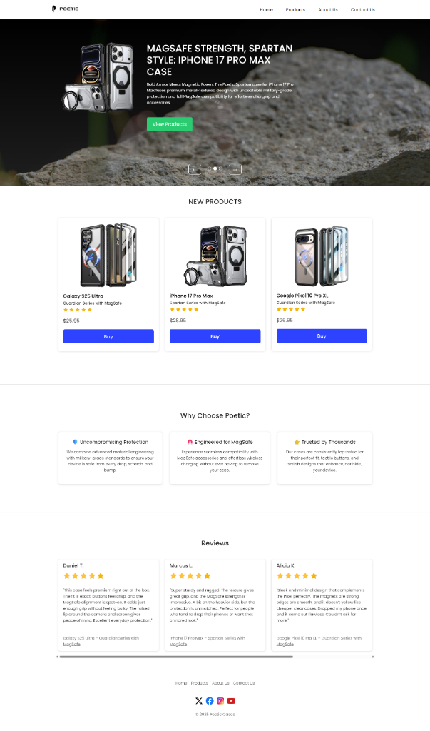 POETIC Redesign Home Page Preview
